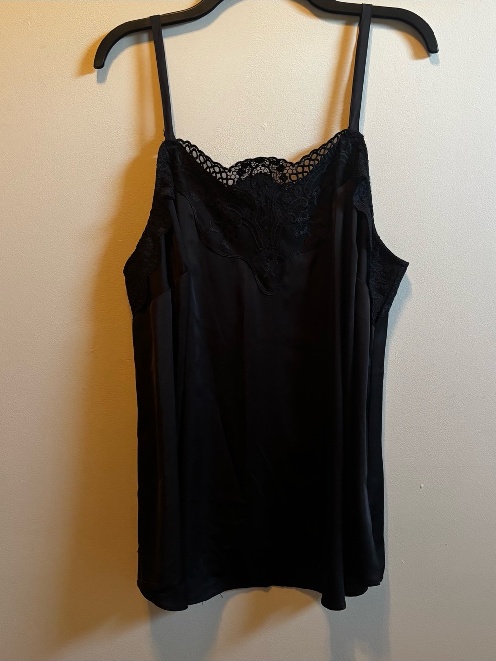torrid Black Satin Lace-Trim Cami
